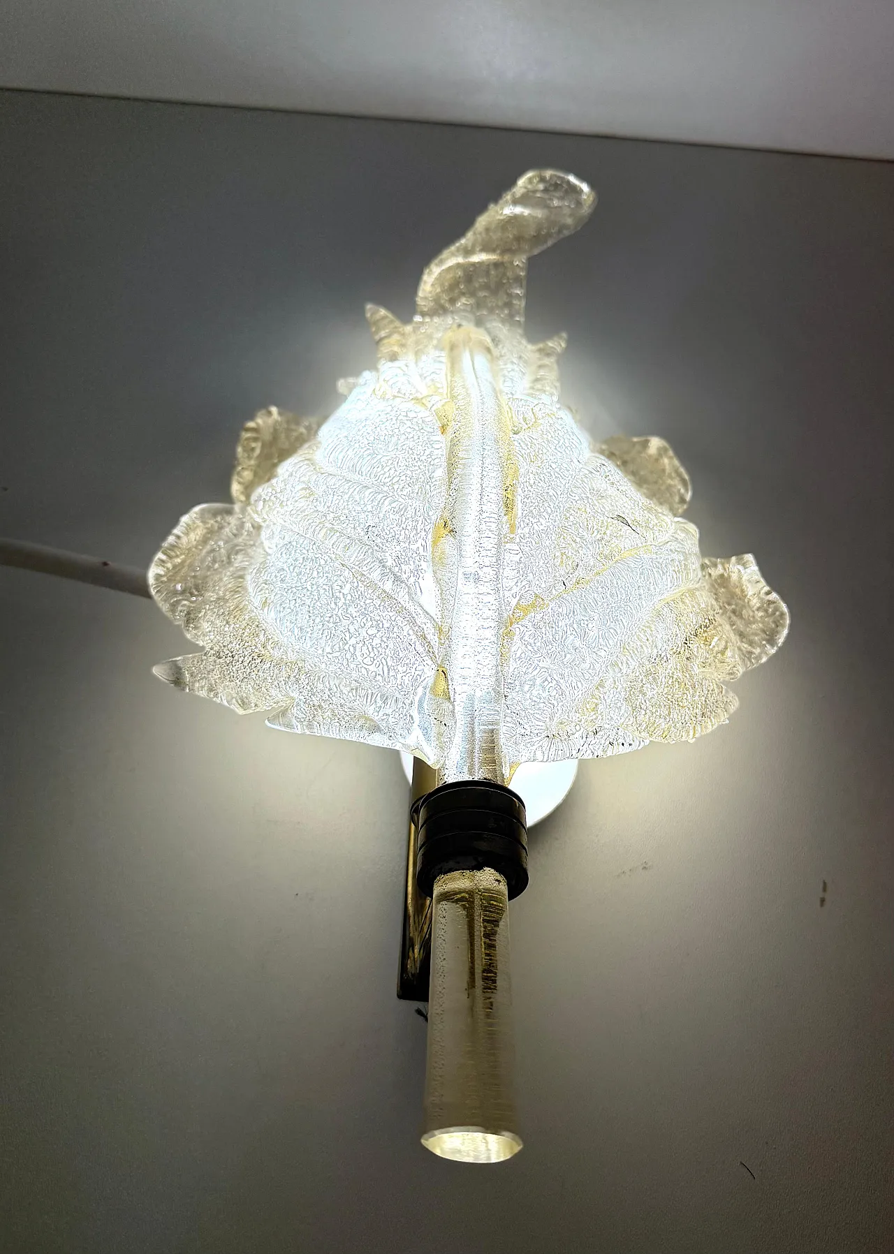 Applique in vetro di Murano e foglia d'oro di Barovier Toso, anni '50 2