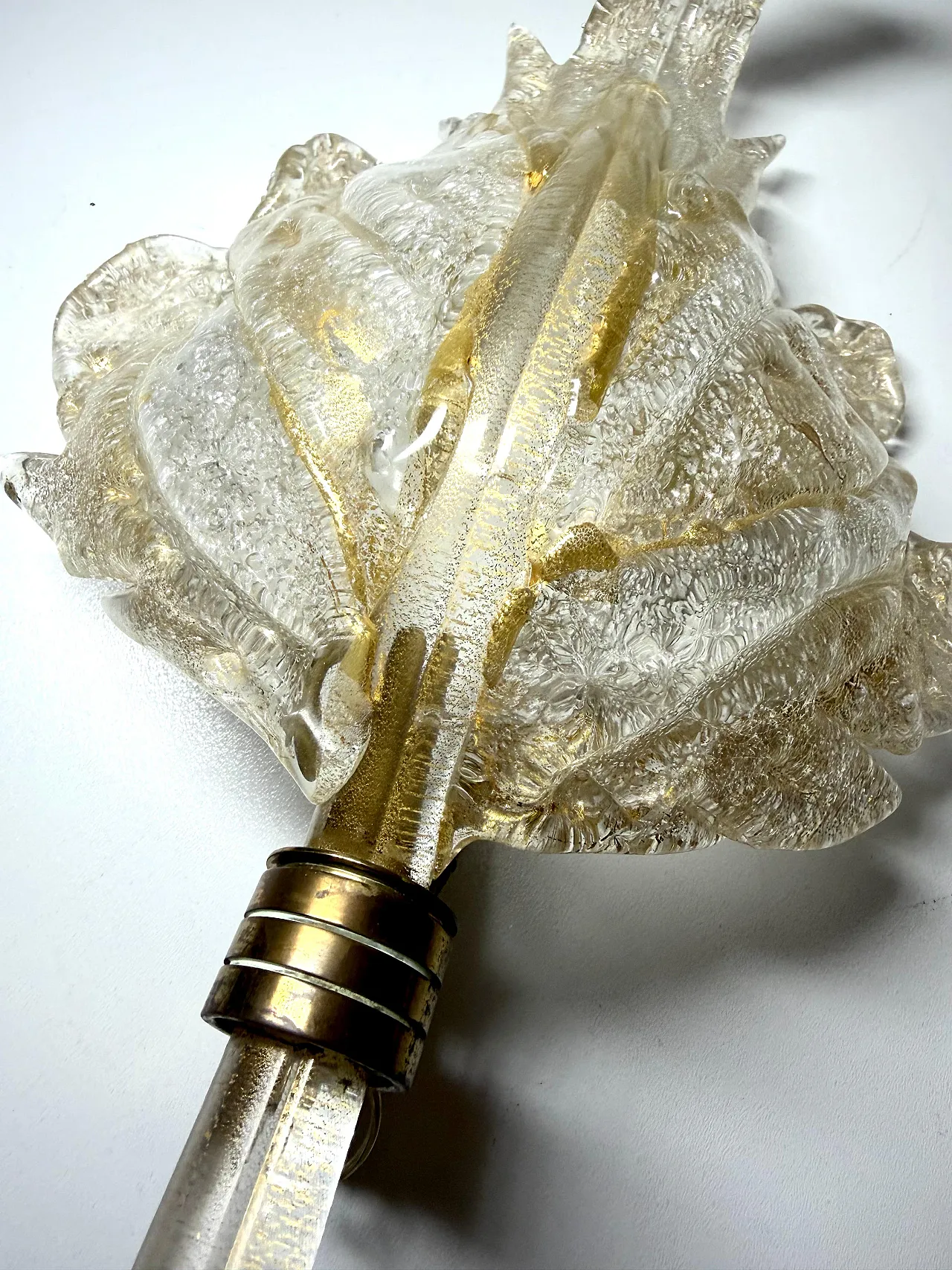 Applique in vetro di Murano e foglia d'oro di Barovier Toso, anni '50 8