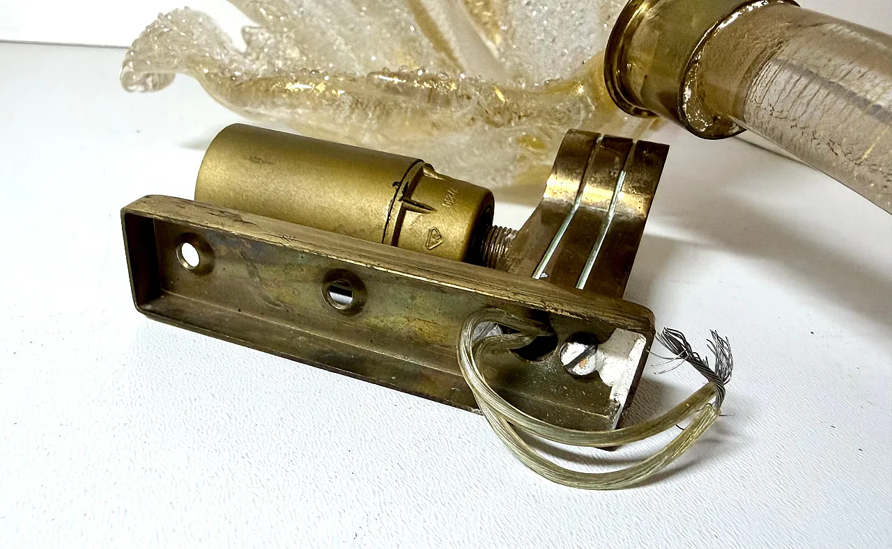 Applique in vetro di Murano e foglia d'oro di Barovier Toso, anni '50 14