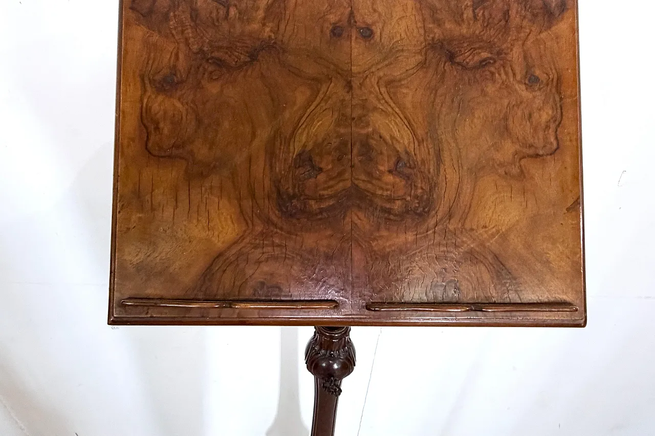 Hand-carved walnut adjustable bookend / music stand, 19th century 6