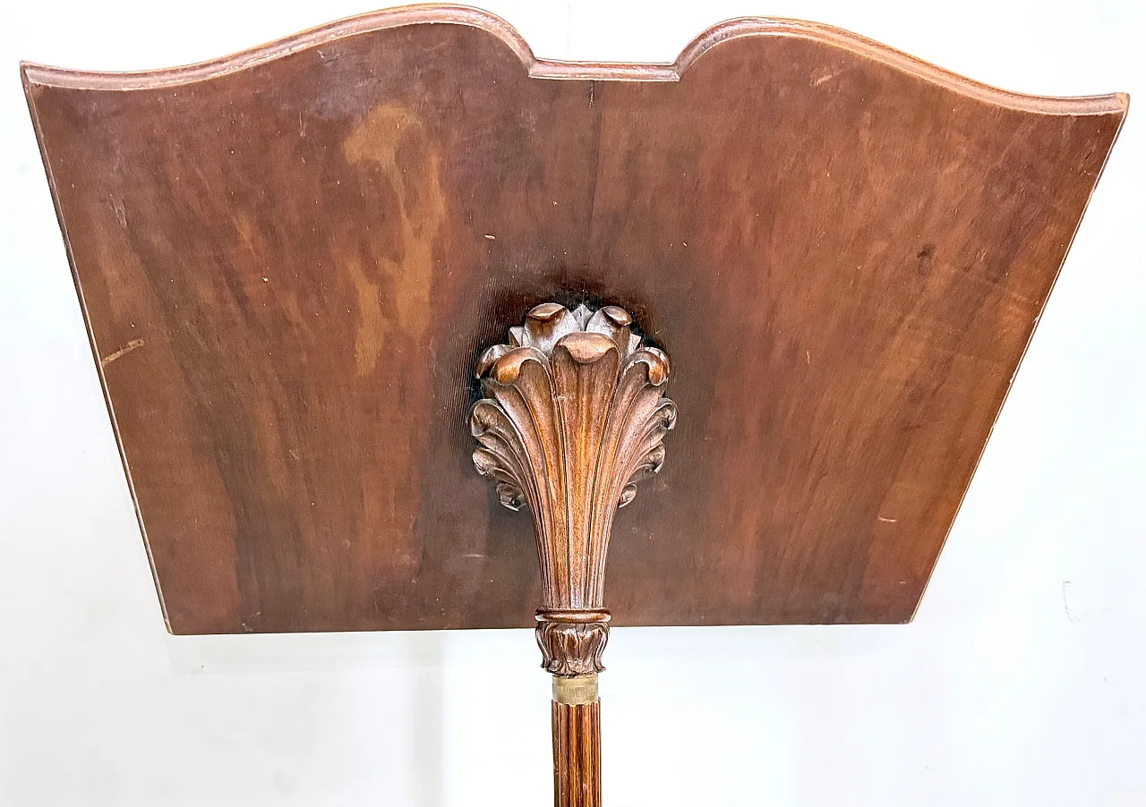 Hand-carved walnut adjustable bookend / music stand, 19th century 7