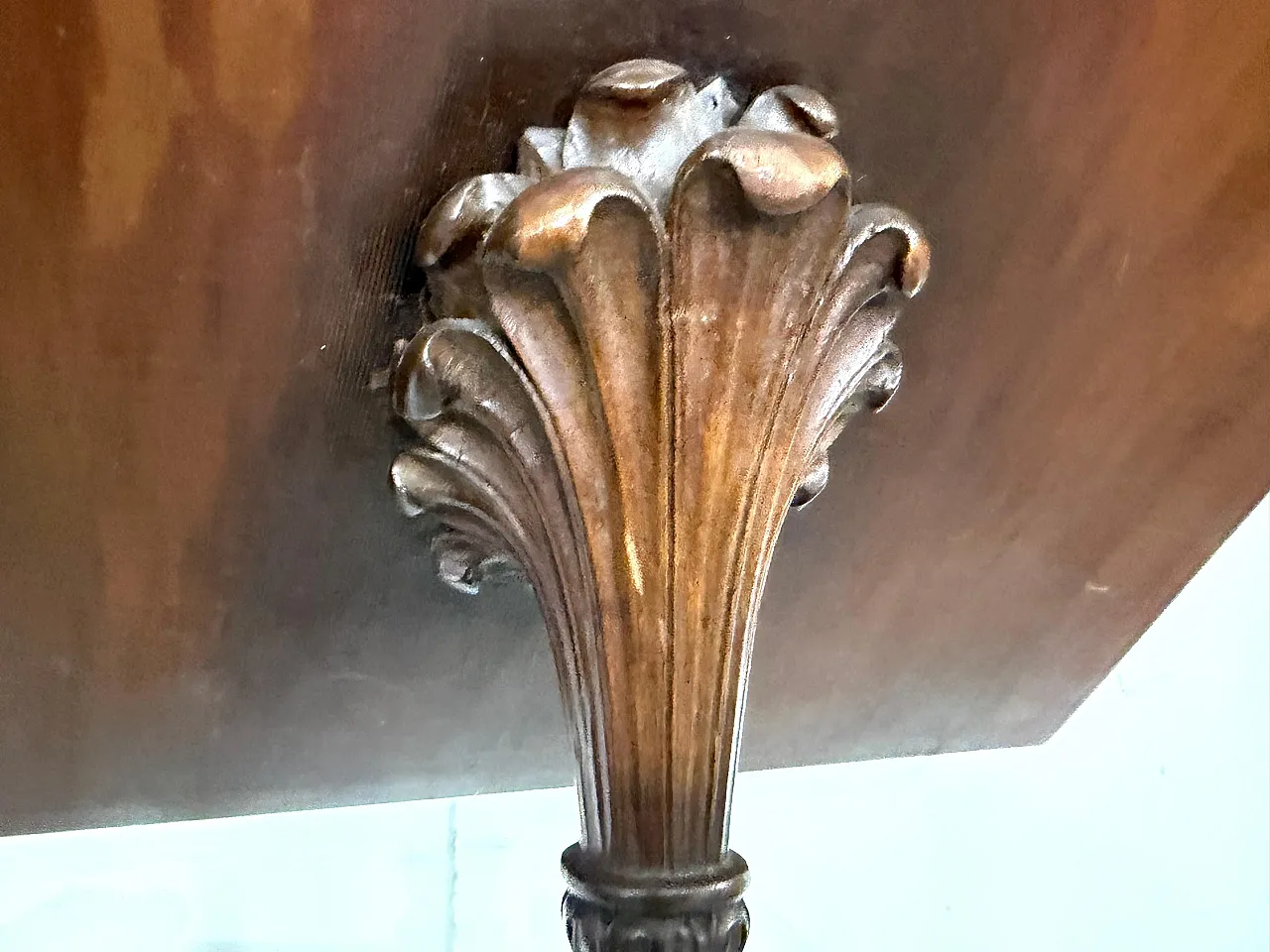 Hand-carved walnut adjustable bookend / music stand, 19th century 8