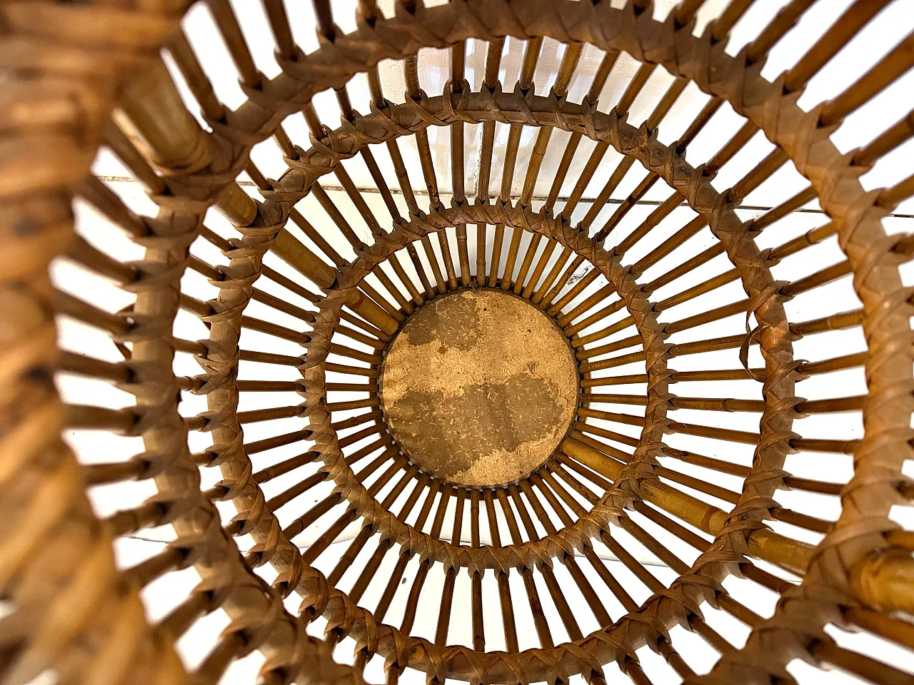 Wicker and bamboo Amphora umbrella stand, 1960s 11