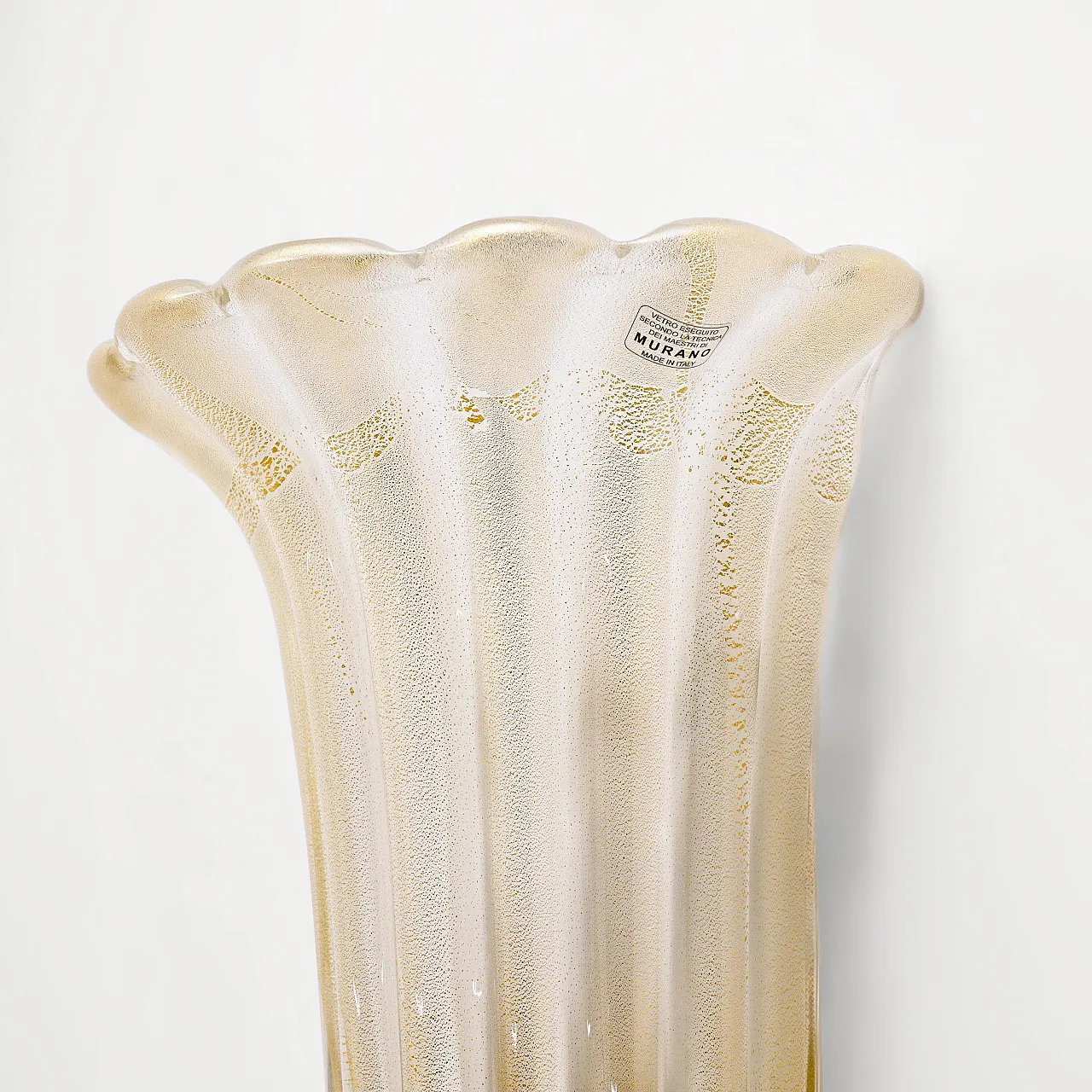 Pair of Murano glass sconces with gold dust inclusions, 20th century 6