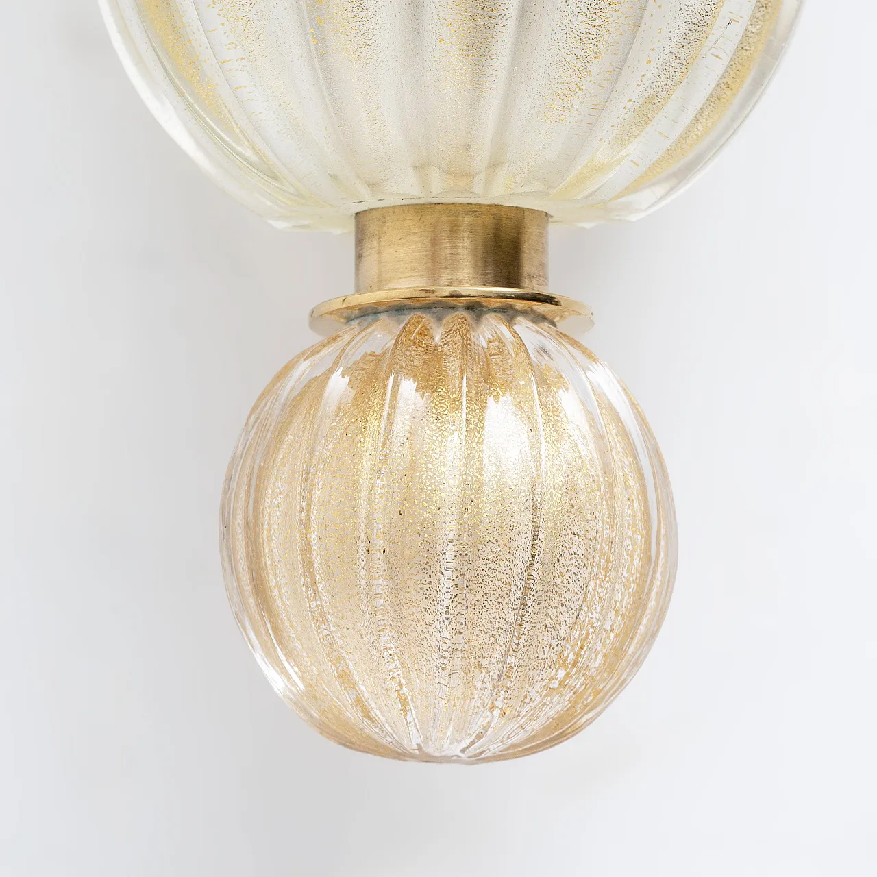 Pair of Murano glass sconces with gold dust inclusions, 20th century 7