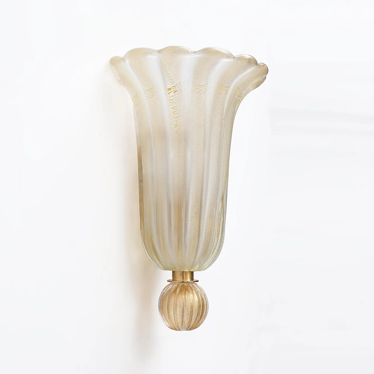 Pair of Murano glass sconces with gold dust inclusions, 20th century 9
