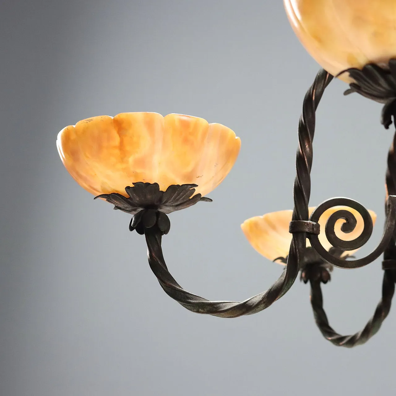 Liberty chandelier in burnished metal, 20th century 3