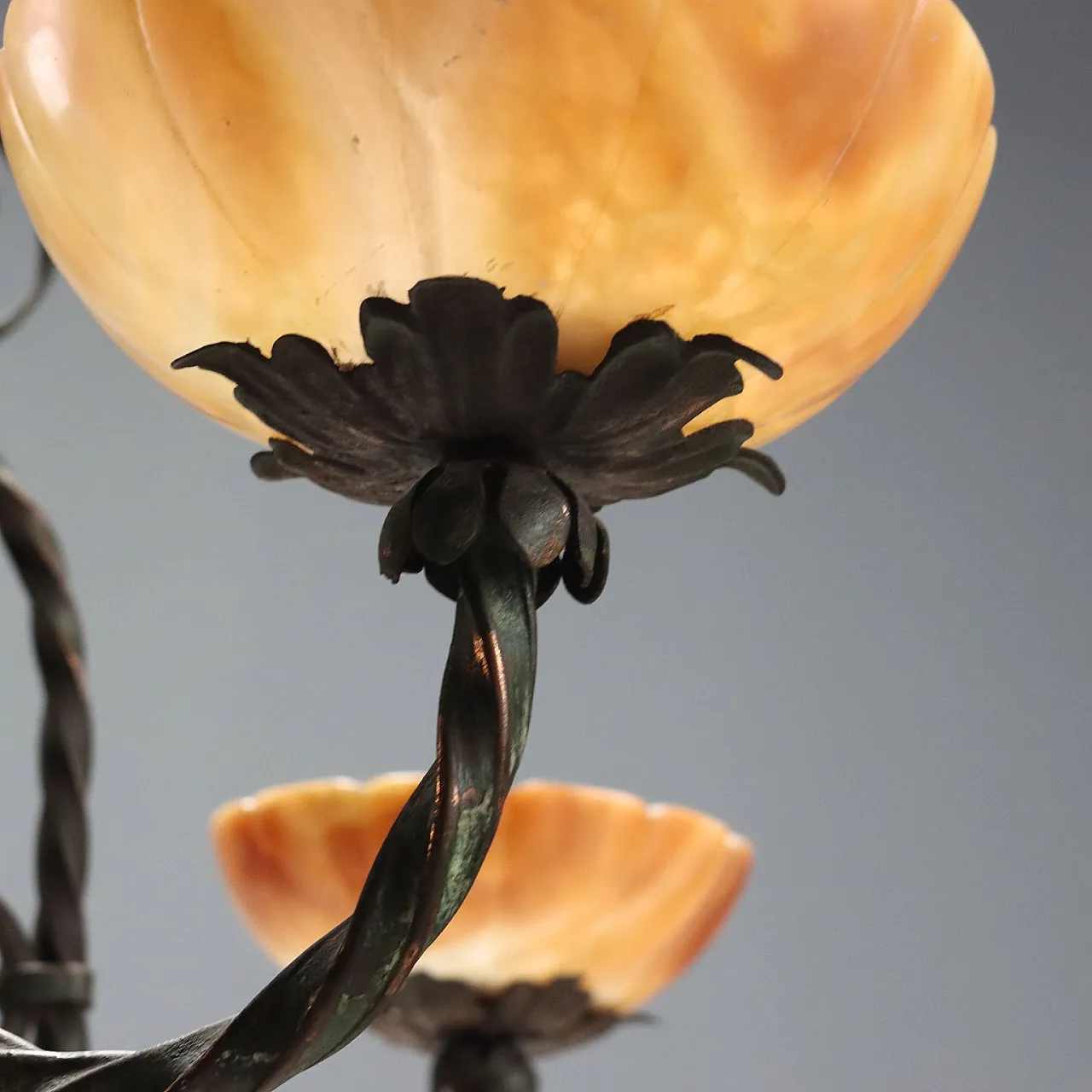 Liberty chandelier in burnished metal, 20th century 5