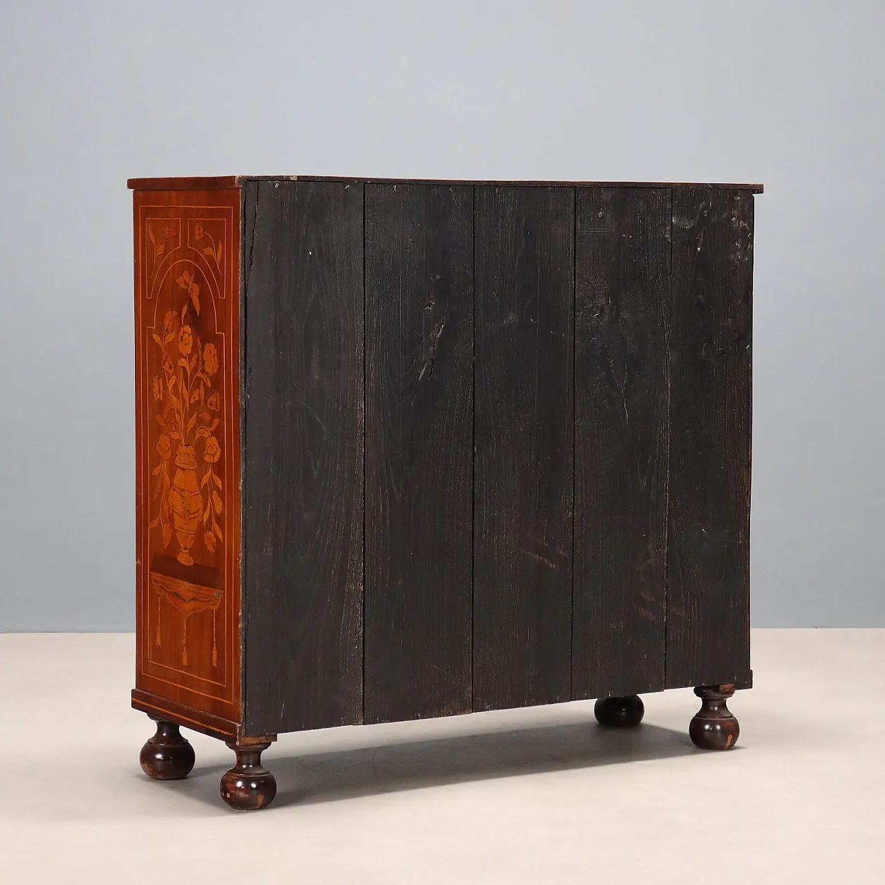 Credenzino Olandese in mogano con filettature e intarsi, 19th century 8