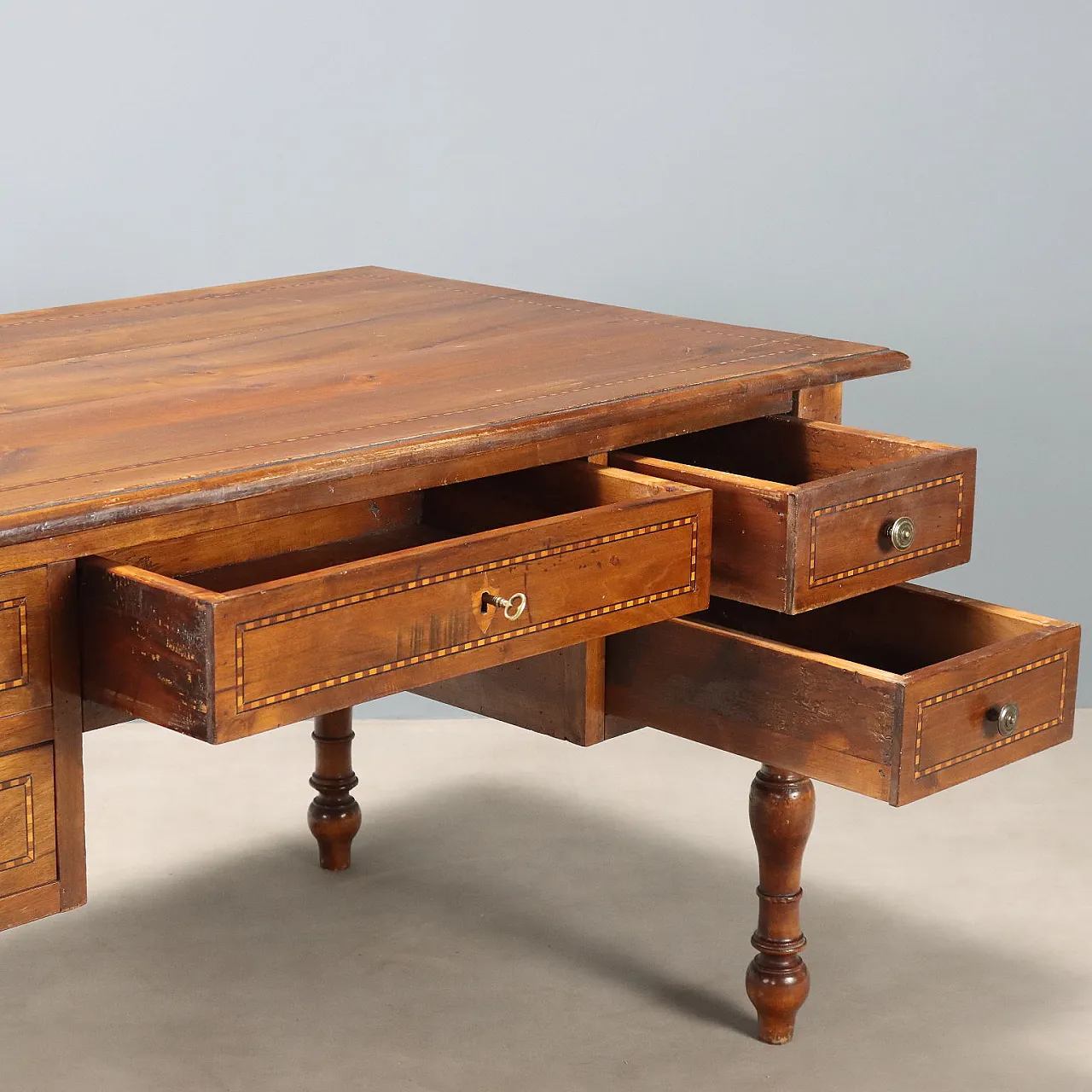 Open walnut desk, 20th century 10