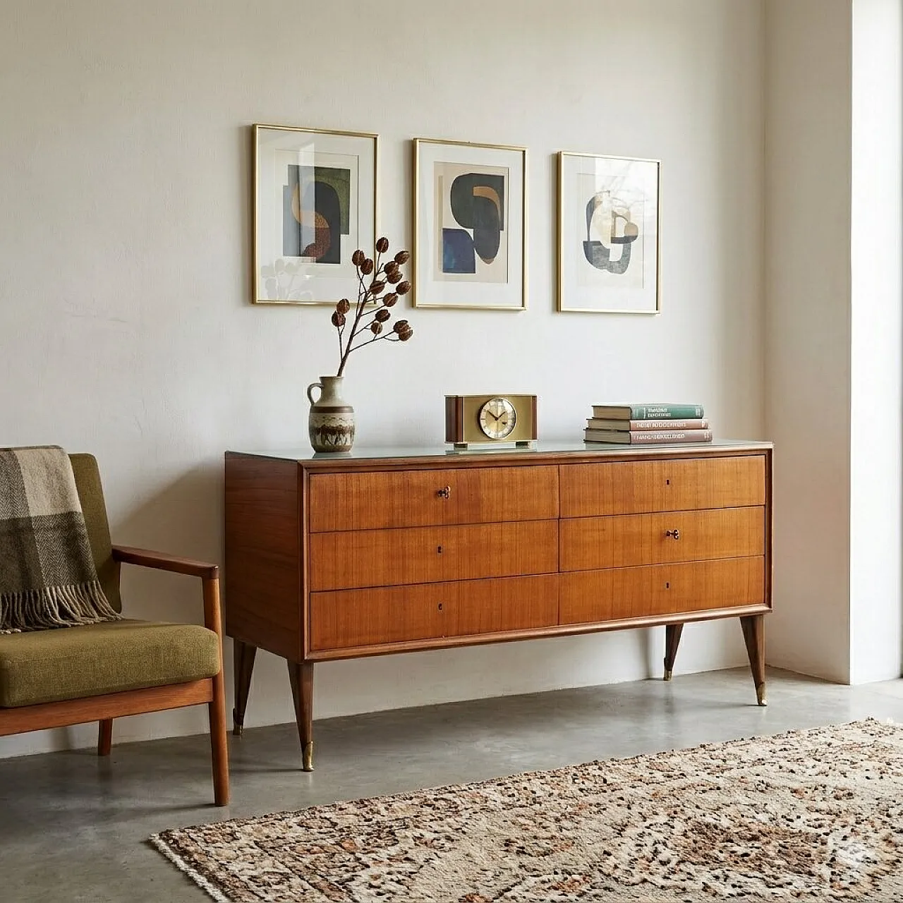 Dresser in teak and glass, mid-20th century 2