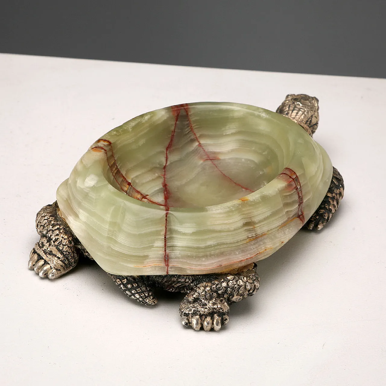 Silver and onyx tortoise, Manufacture of Florence, 20th century 4