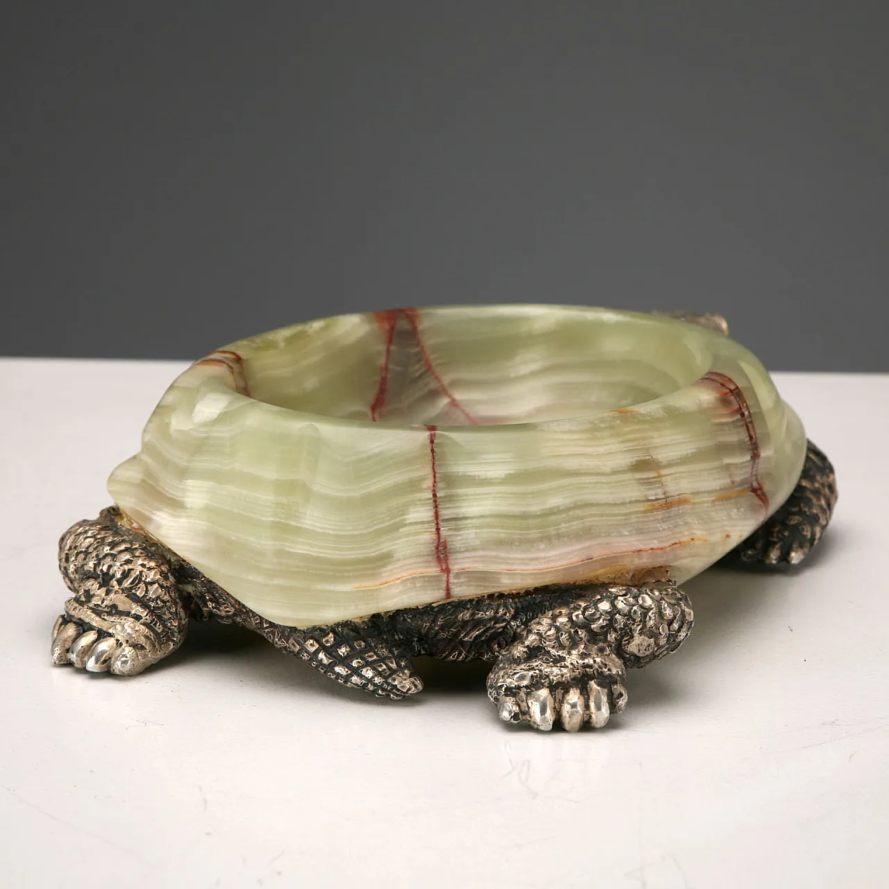Silver and onyx tortoise, Manufacture of Florence, 20th century 5