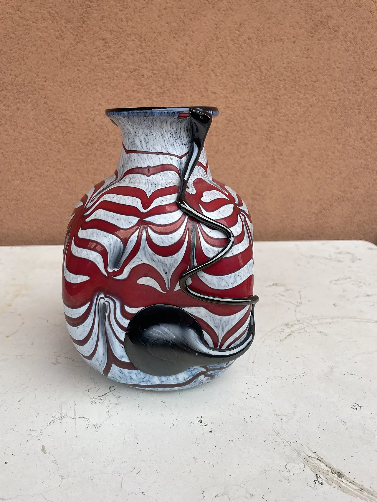 Vaso in vetro artistico in stile Murano 1