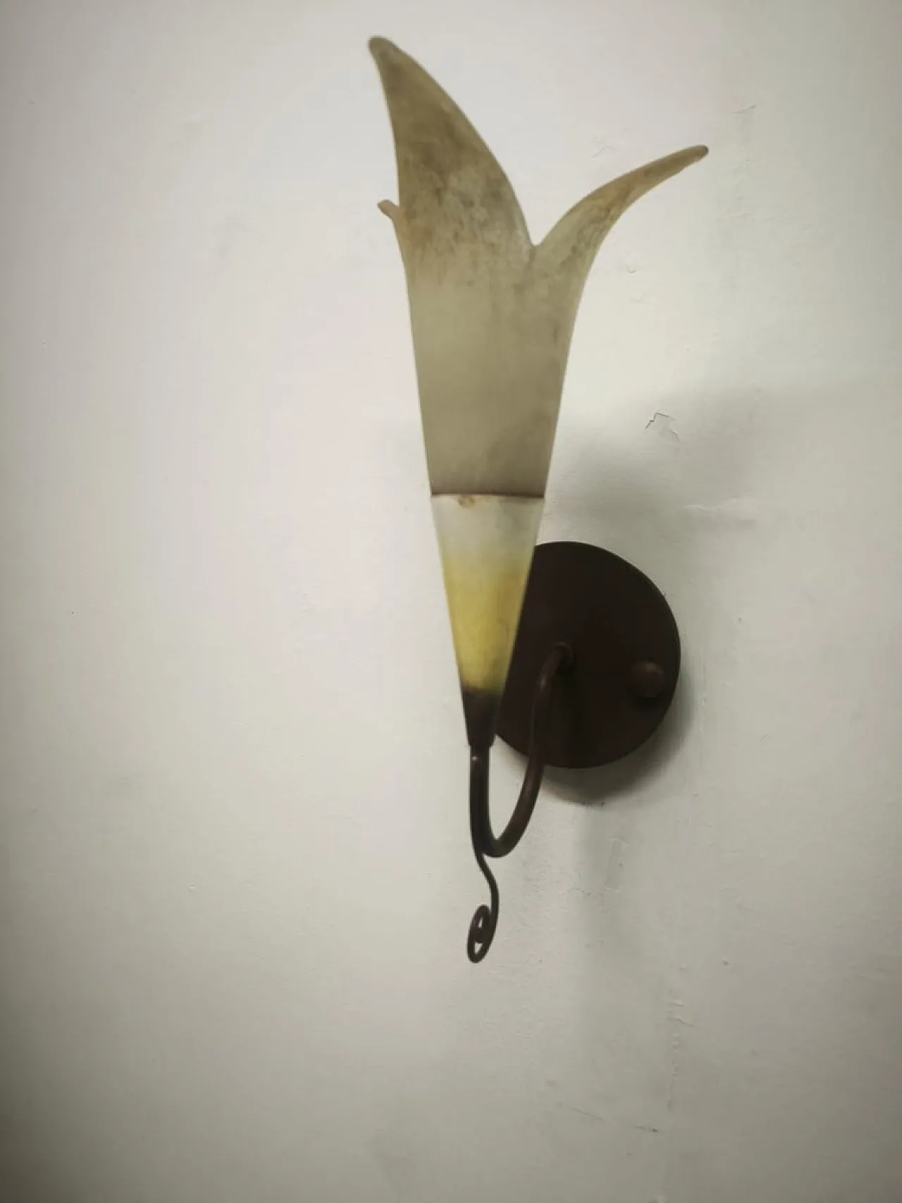 Floral applique with Murano glass, 1980s 4