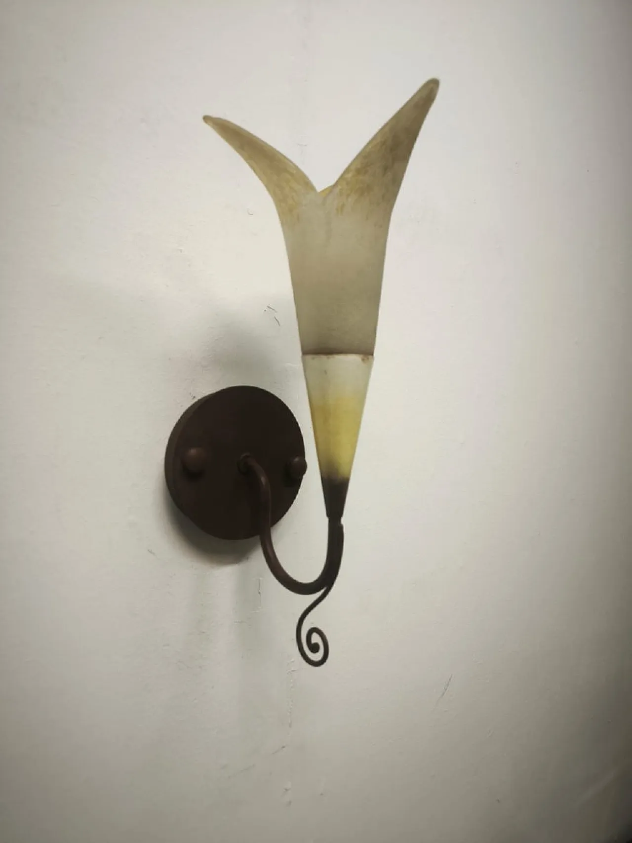 Floral applique with Murano glass, 1980s 5