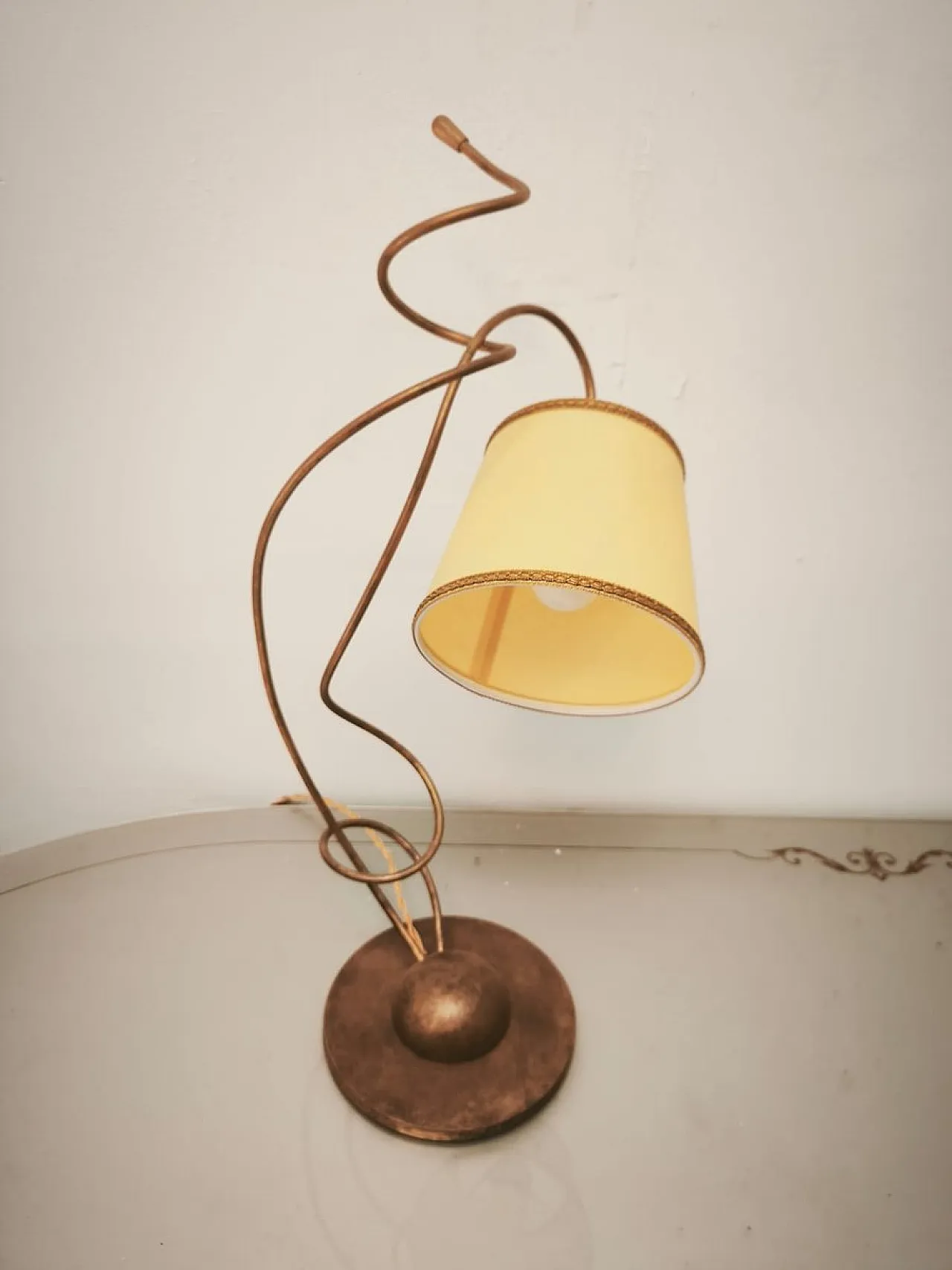 Lamp with parchment shade, 1980s 3