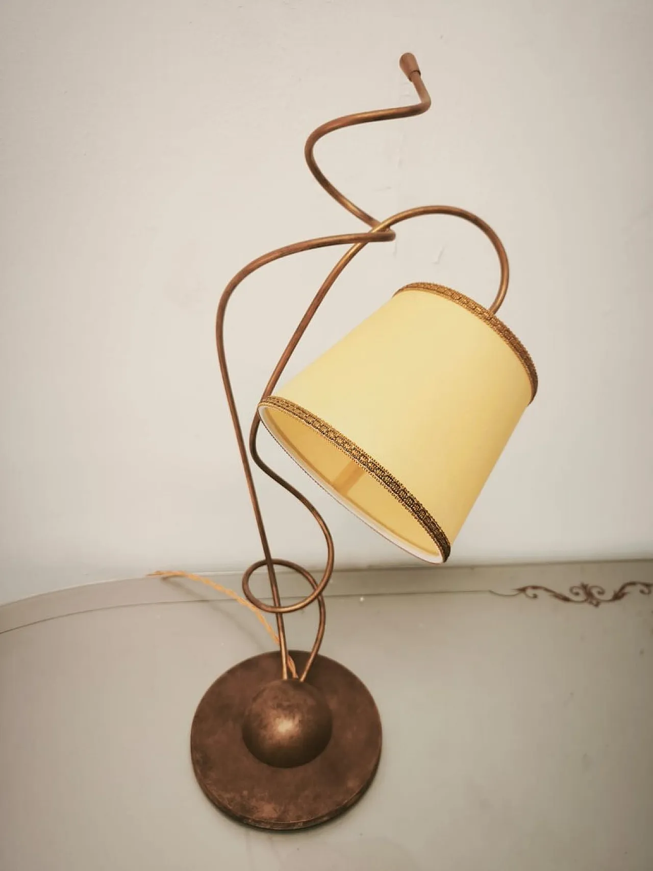 Lamp with parchment shade, 1980s 4