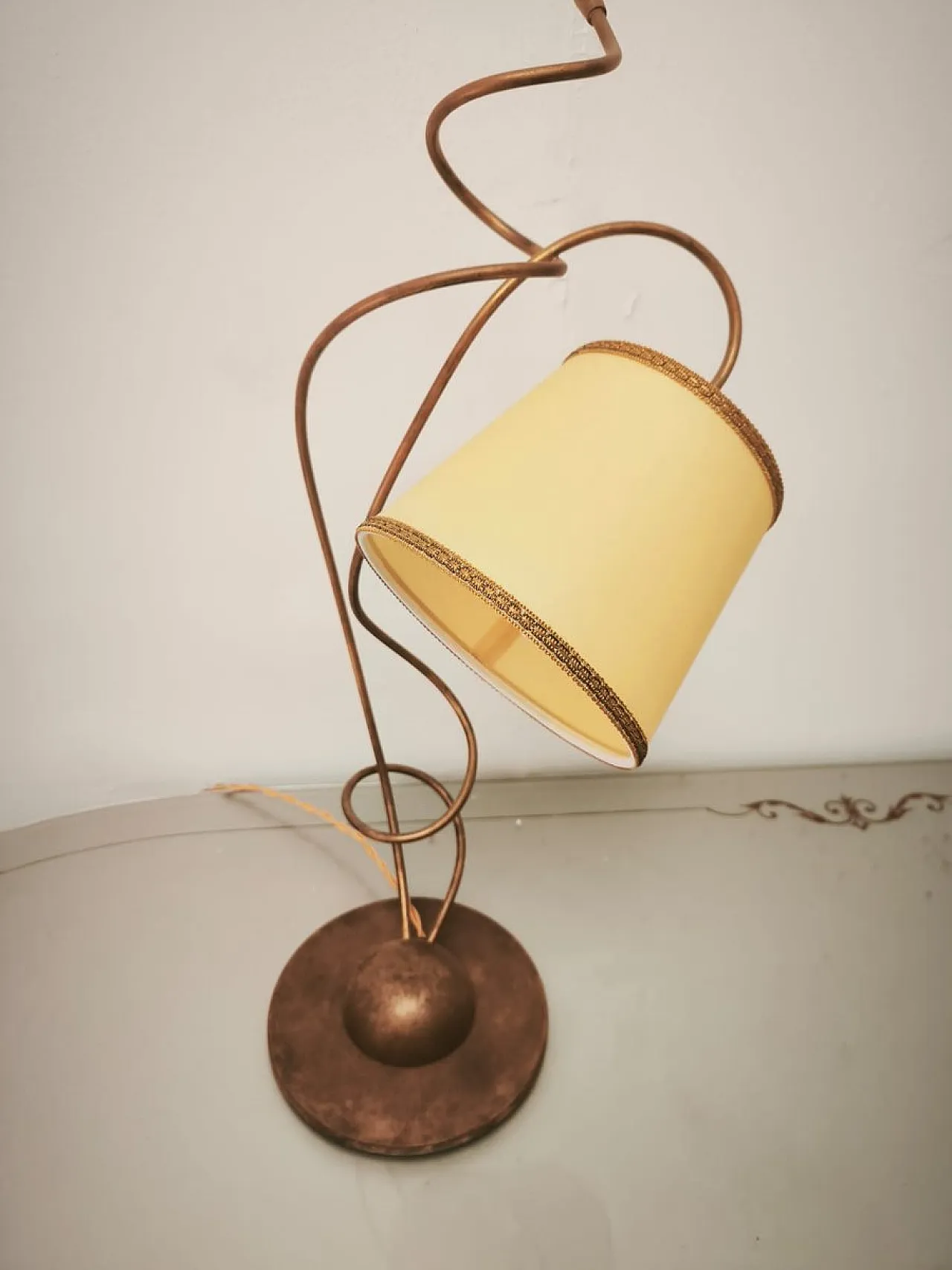Lamp with parchment shade, 1980s 5
