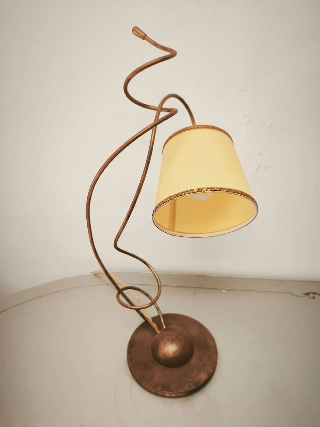 Lamp with parchment shade, 1980s 7