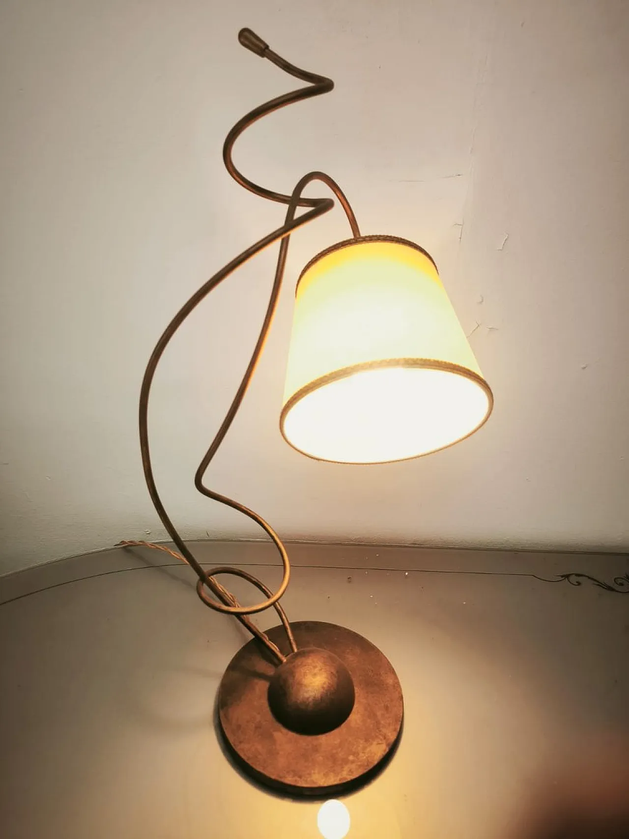 Lamp with parchment shade, 1980s 9