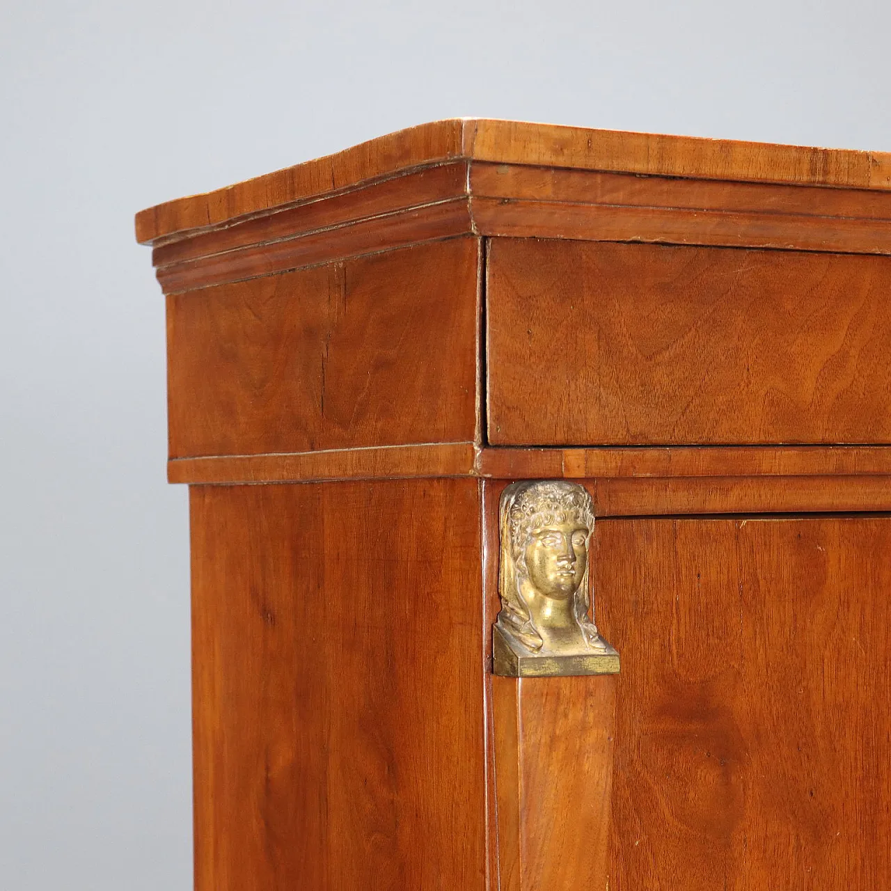 Empire secretaire in walnut and walnut feather, 19th century 5
