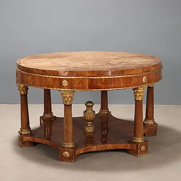 Empire table in cherry wood, 19th century