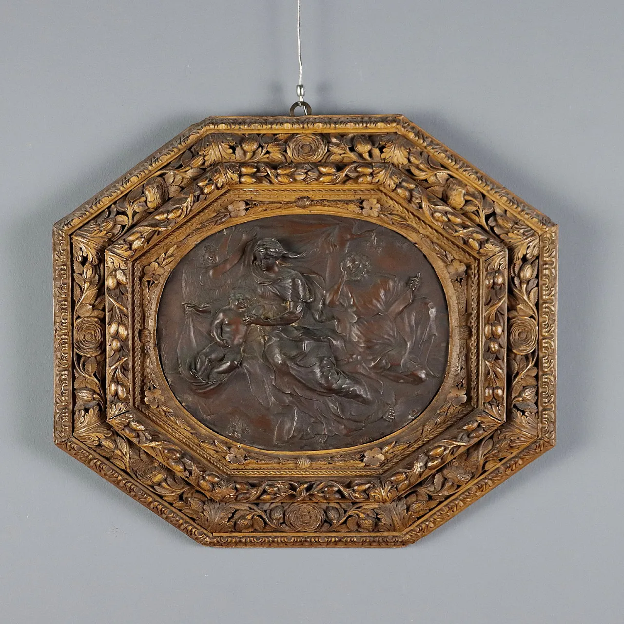 Rest during the Flight into Egypt embossed copper plate, 19th century 1