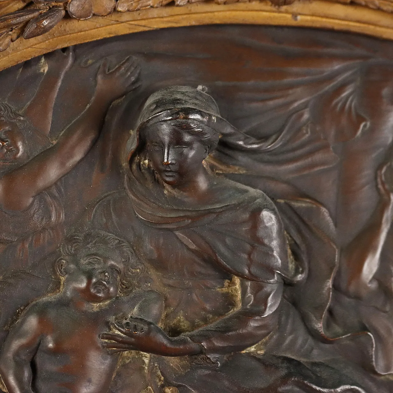 Rest during the Flight into Egypt embossed copper plate, 19th century 4
