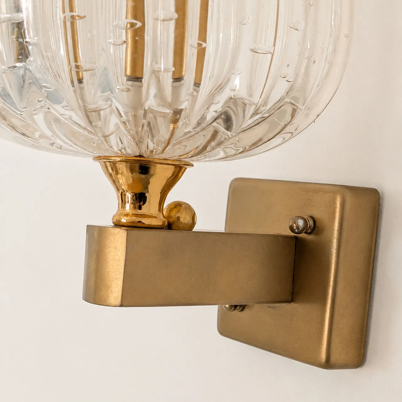 Coppia di appliques in vetro di Murano bolle stile Art Déco, anni ’50 4