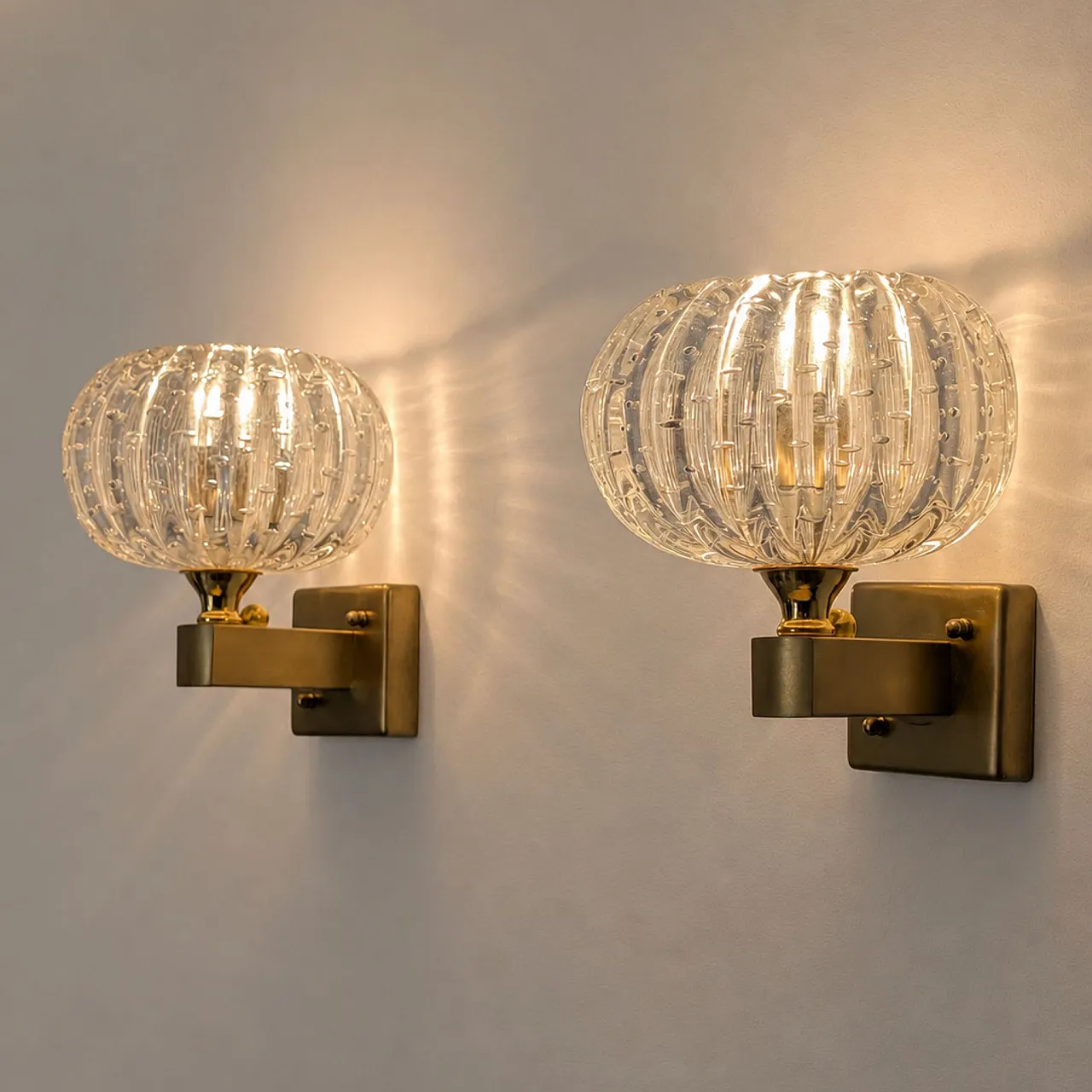 Coppia di appliques in vetro di Murano bolle stile Art Déco, anni ’50 7