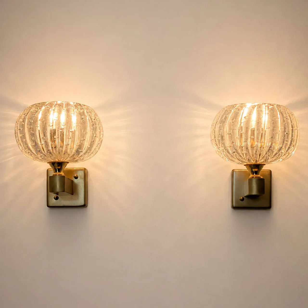 Coppia di appliques in vetro di Murano bolle stile Art Déco, anni ’50 8