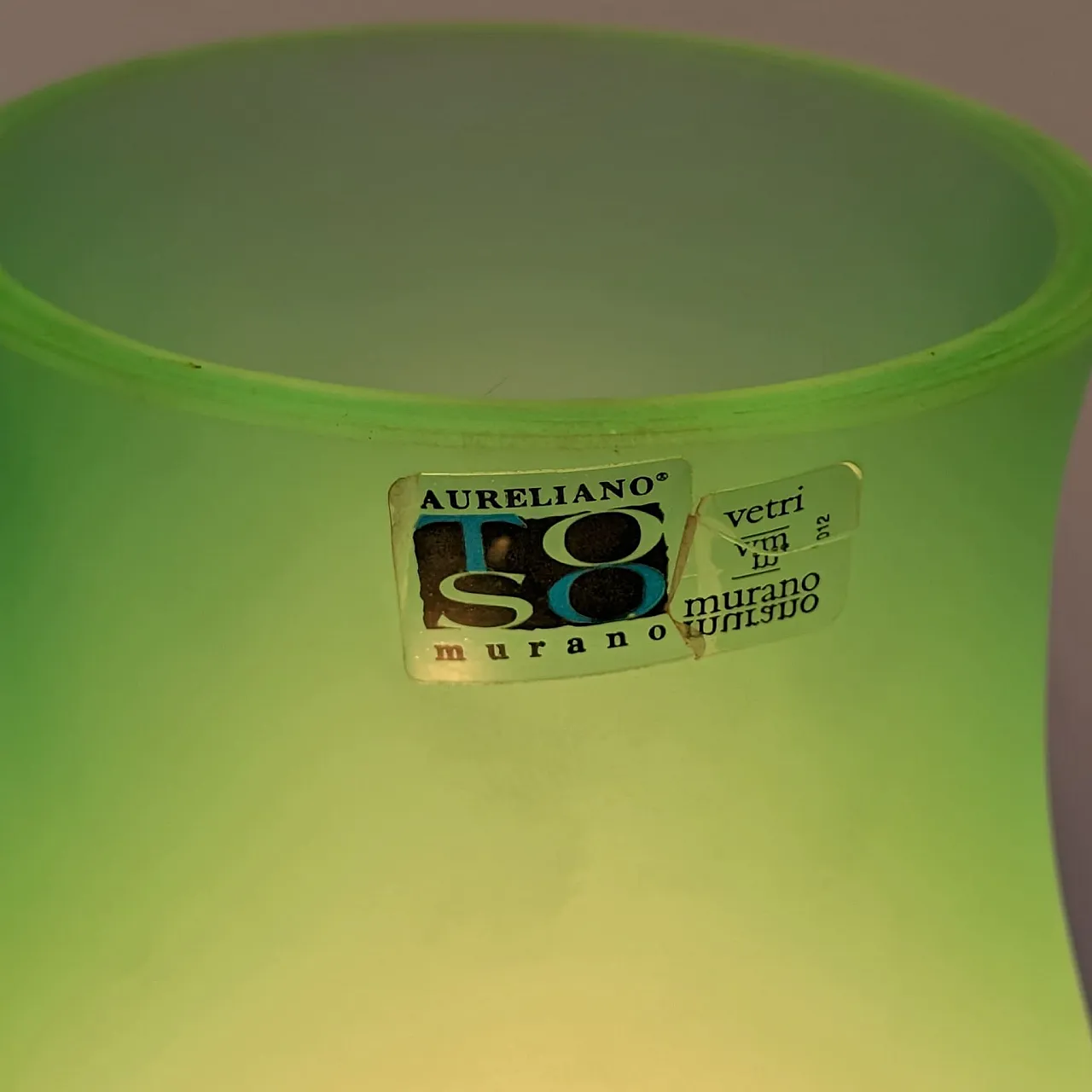 Coppia di lampade Aureliano Toso in vetro di Murano verde, fine 70s 4