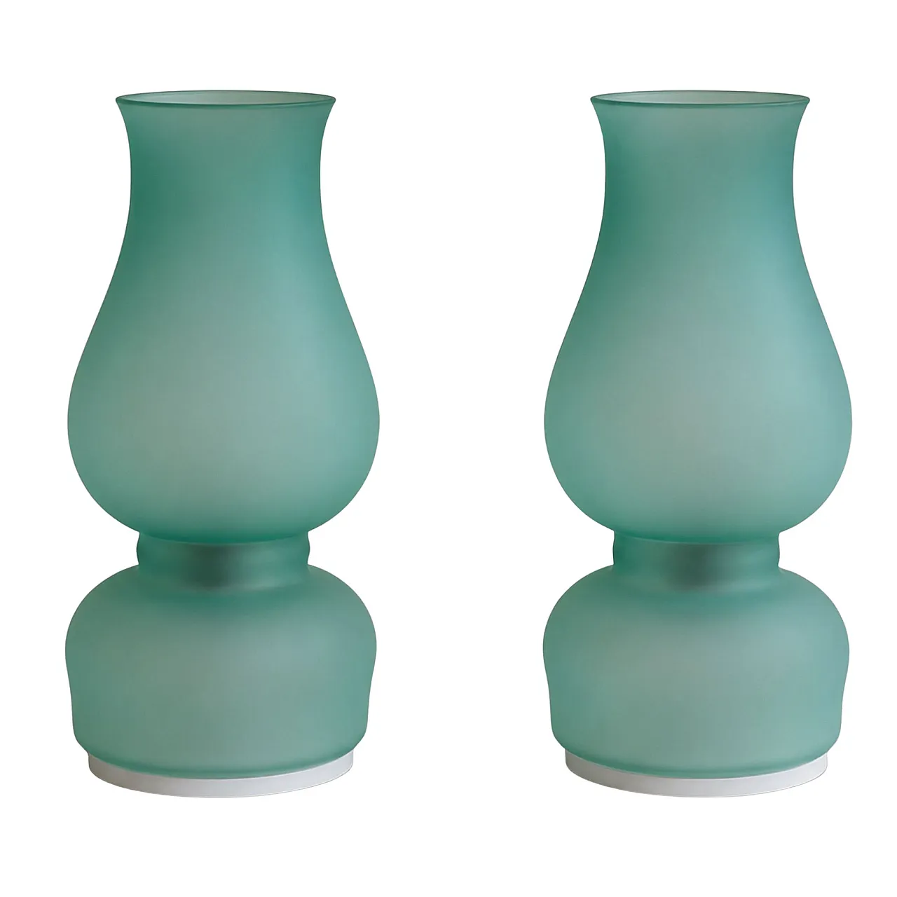 Coppia di lampade Aureliano Toso in vetro di Murano verde, fine 70s 8