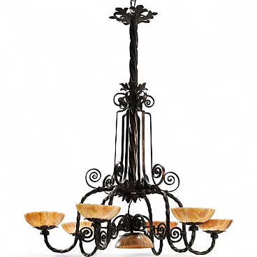 Liberty chandelier in burnished metal, 20th century