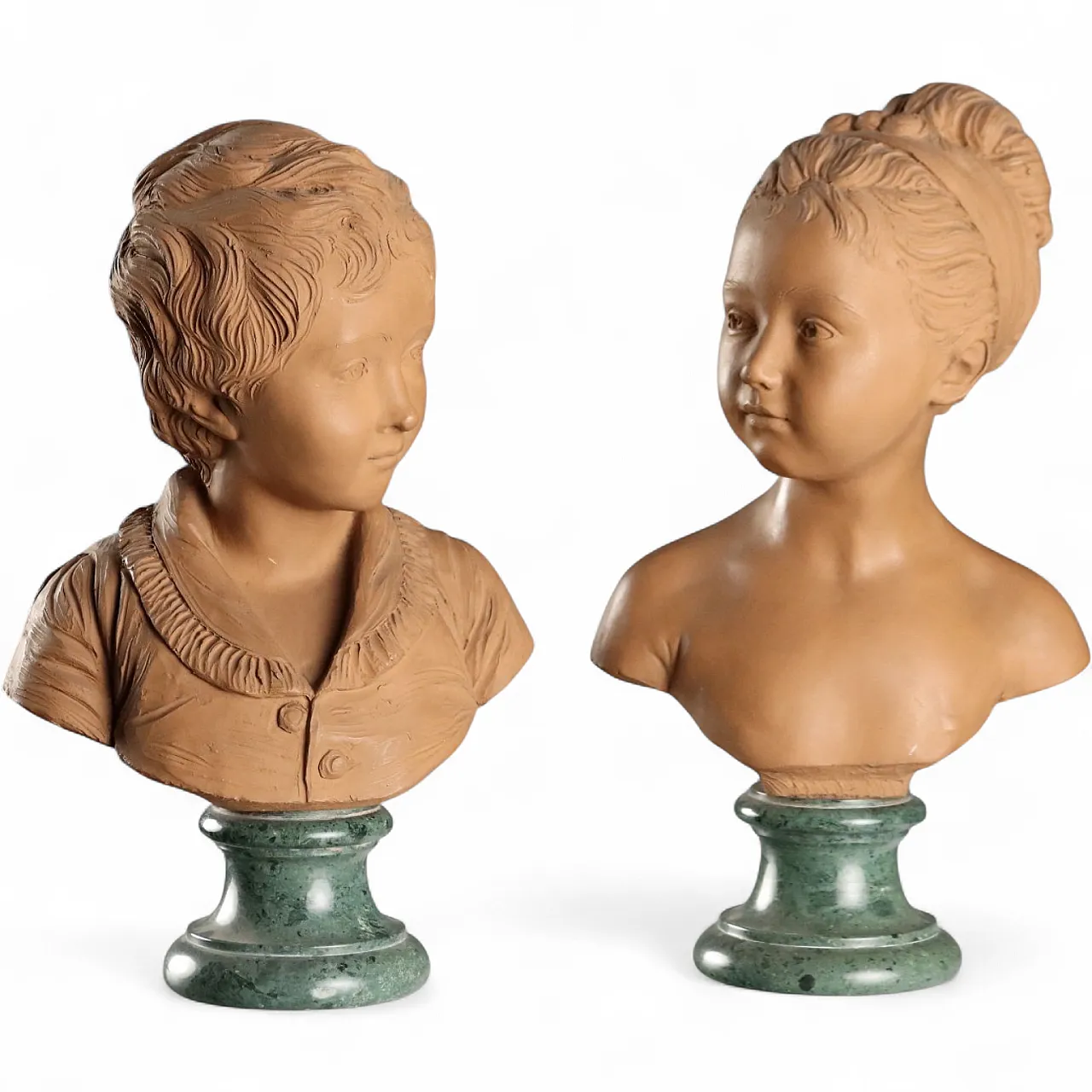 Pair of busts, Jean Antoine Houdon Posthumous copy, 20th century 10