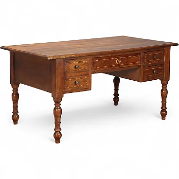 Open walnut desk, 20th century