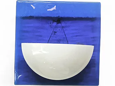 Blue Murano glass wall lamp, 1980s