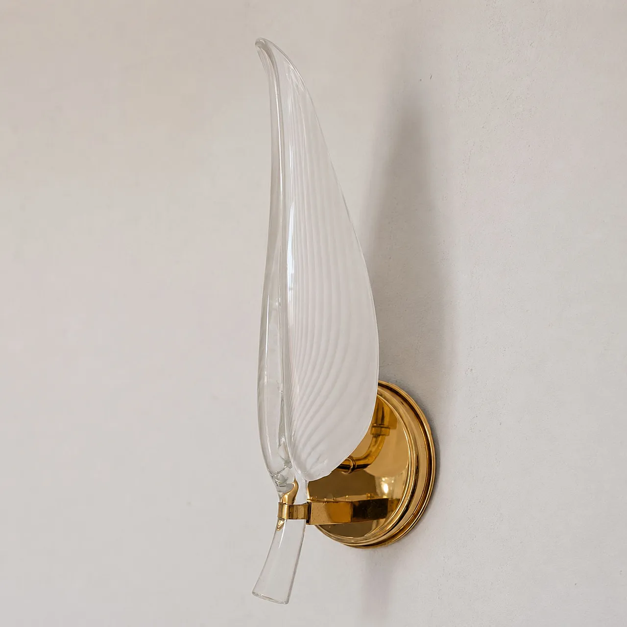 Appliques in vetro di Murano a forma di foglia by Franco Luce anni ’70 3