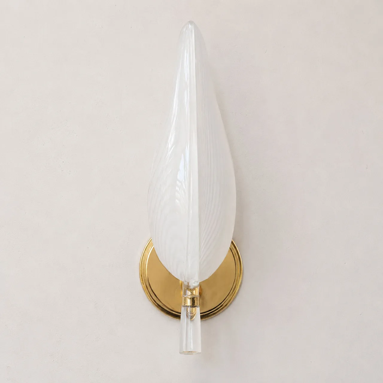Appliques in vetro di Murano a forma di foglia by Franco Luce anni ’70 4