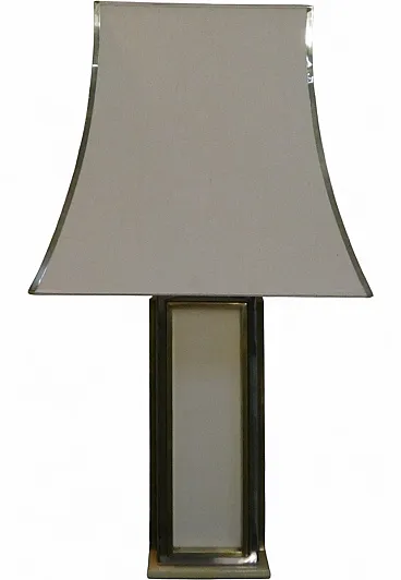 Brass, steel, and acrylic glass table lamp, 1970s