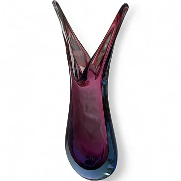 Purple and blue Sommerso Murano glass vase by Flavio Poli, 1970s
