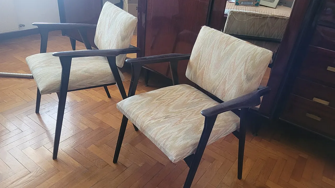 Pair of armchairs by Silvio Cavatorta, 50s 1