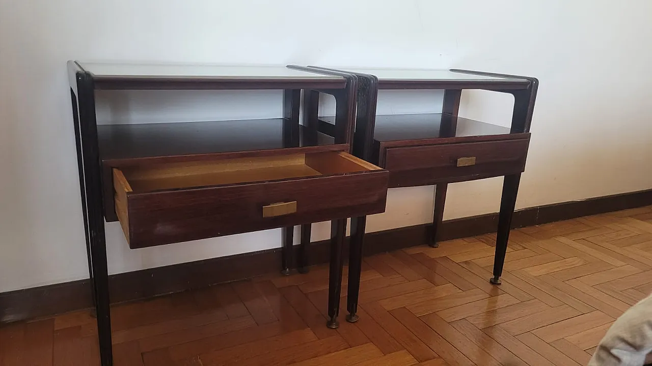 Pair of bedside tables by Silvio Cavatorta, 50s 1