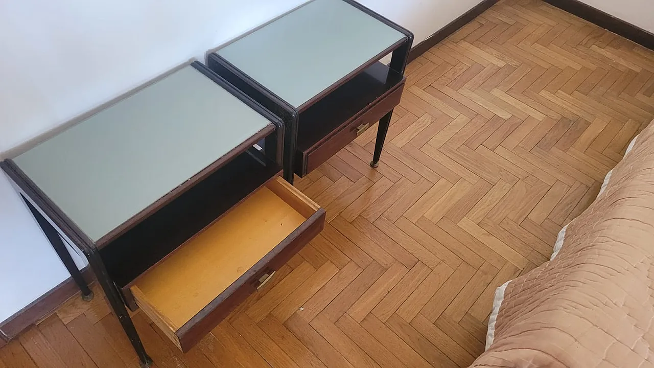 Pair of bedside tables by Silvio Cavatorta, 50s 3