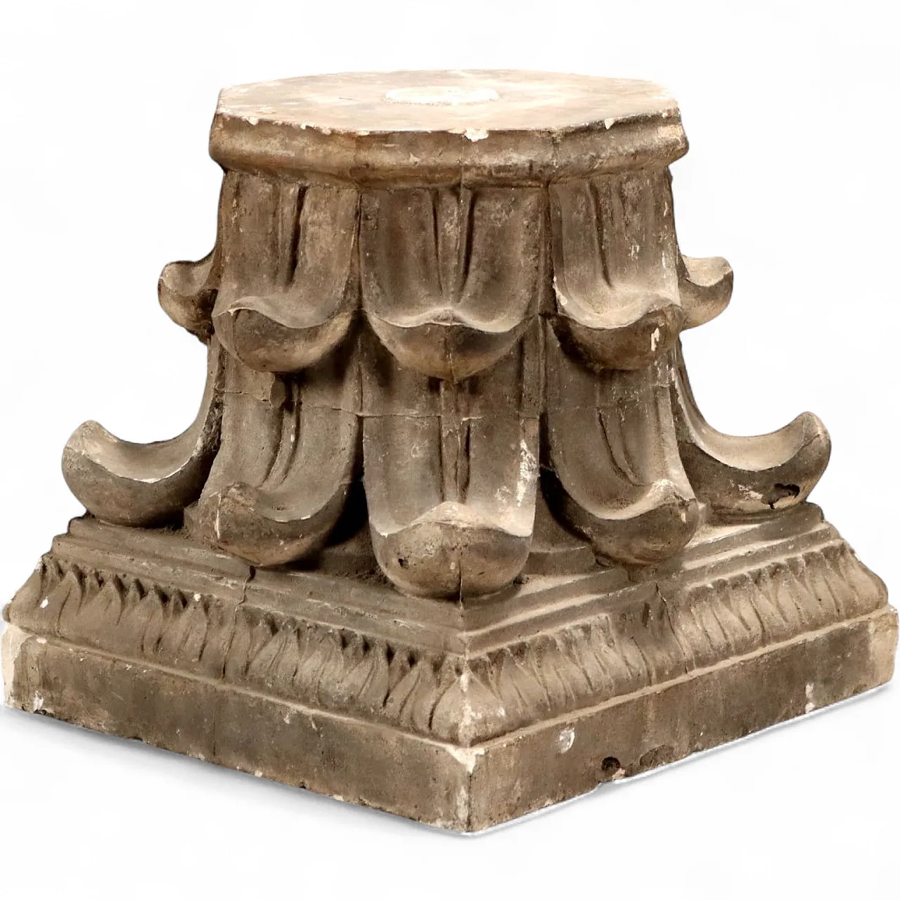Plaster capital embellished with acanthus leaves, 19th century 8