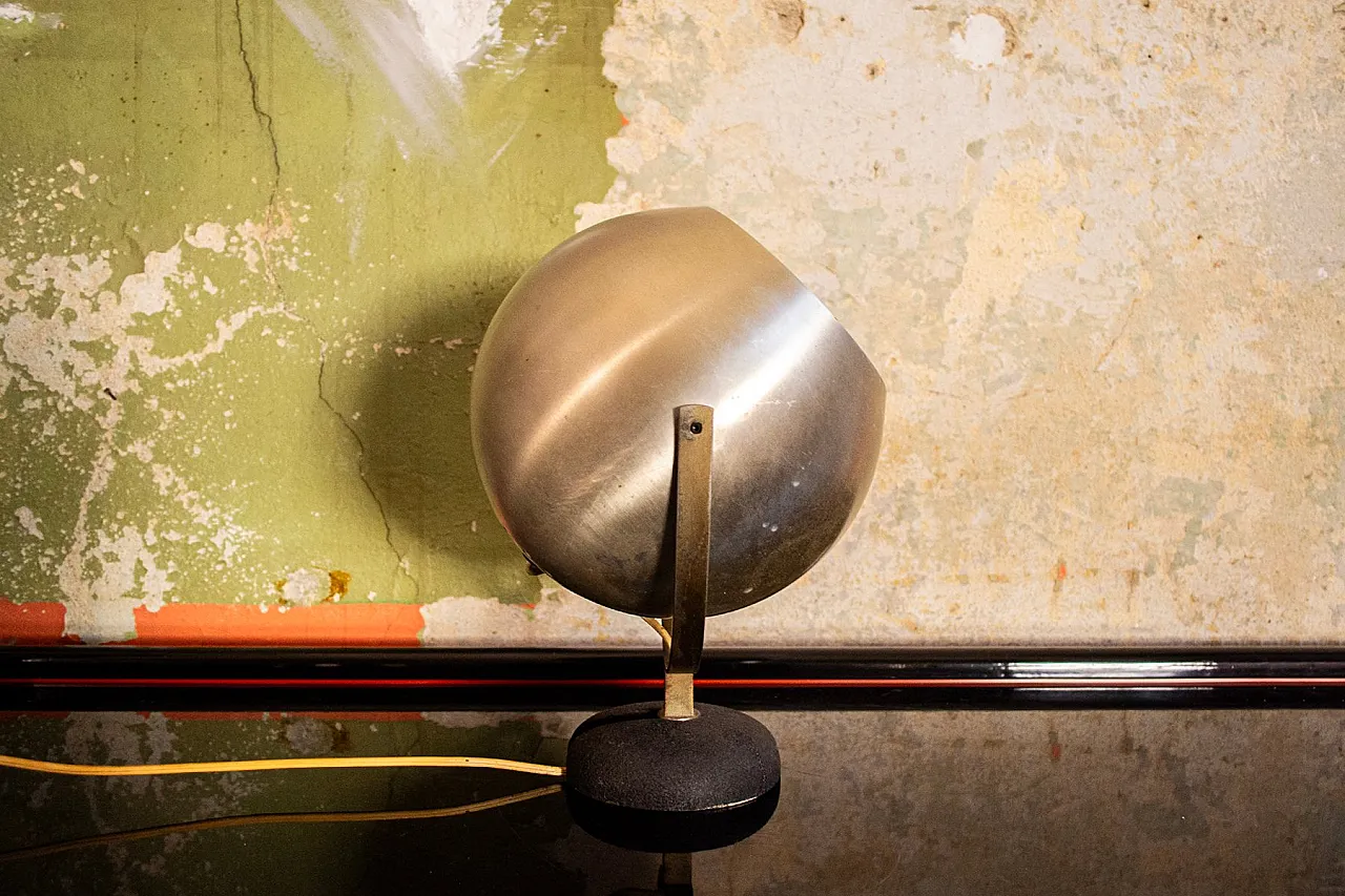 Aluminum and cast iron table lamp, 1960s 1