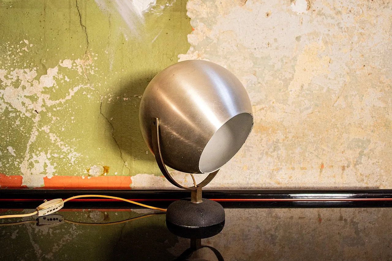 Aluminum and cast iron table lamp, 1960s 2