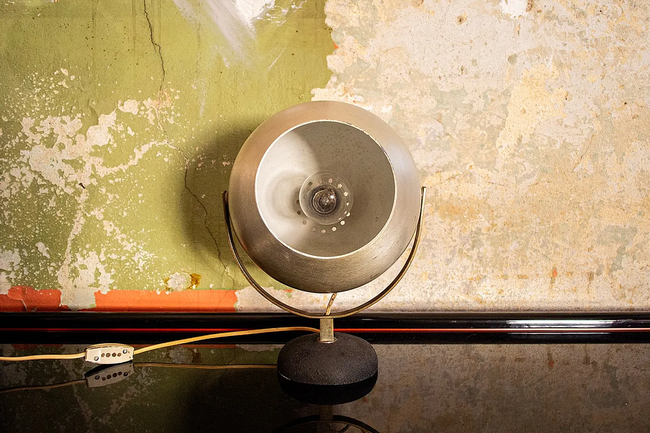 Aluminum and cast iron table lamp, 1960s 4