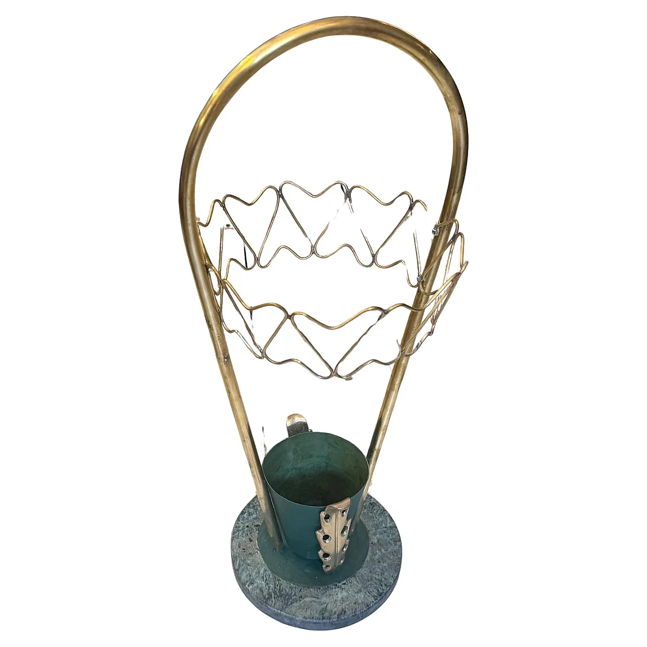 Brass and marble umbrella stand, Gio Ponti Style, 1950s 2